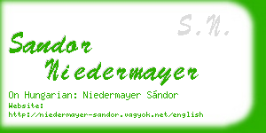 sandor niedermayer business card