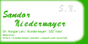 sandor niedermayer business card